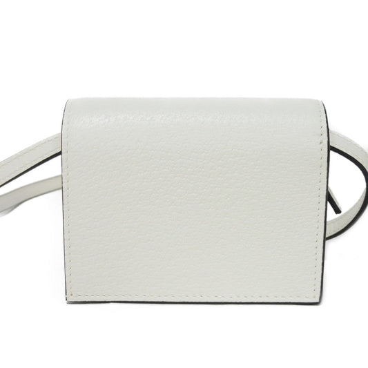 GUCCI Bifold Wallet 702248 DJ24G 8847 Textured leather white Adidas Horsebit Shoulder Compact Wallet