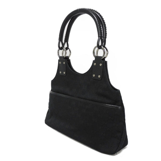 GUCCI Handbag 131329 GG canvas x calf leather black GG canvas Top Handle