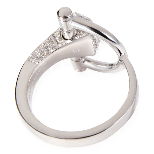 GUCCI Chiodo Horsebit Diamond Ring in 18k White Gold 0.40 CTW
