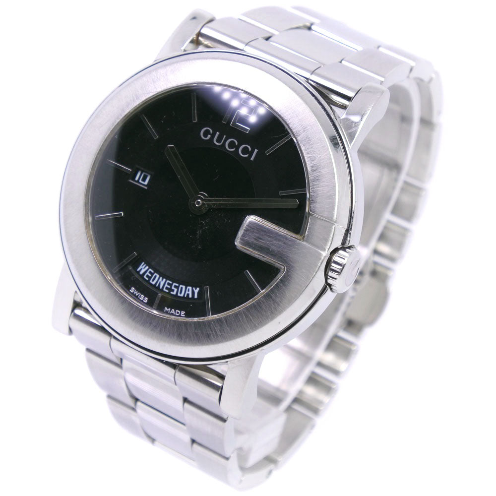 GUCCI Watches Quartz 101M Stainless Steel black Day date G Chrono Collection black dial unisex(Unisex) Used
