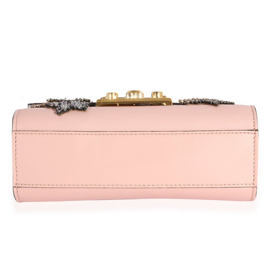 GUCCI Crystal Star Pink Calfskin Small Padlock Bag