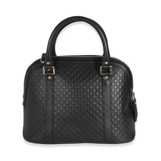 Gucci Black Microguccissima Medium Dome Satchel