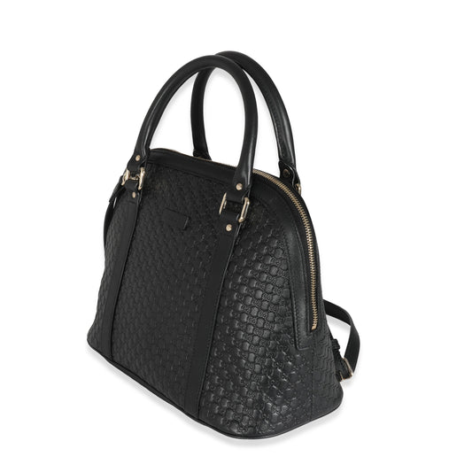Gucci Black Microguccissima Medium Dome Satchel