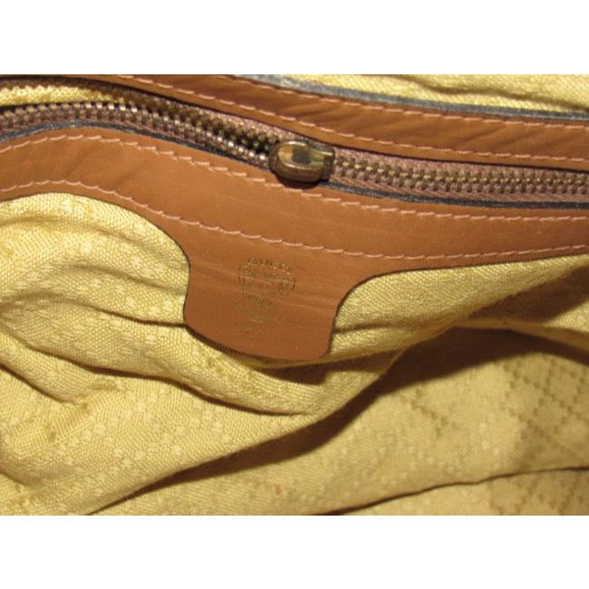 Gucci Micro Guccissima Print Canvasleather Sherry Line Top Handle Brown Leather And Gg Leather Satch