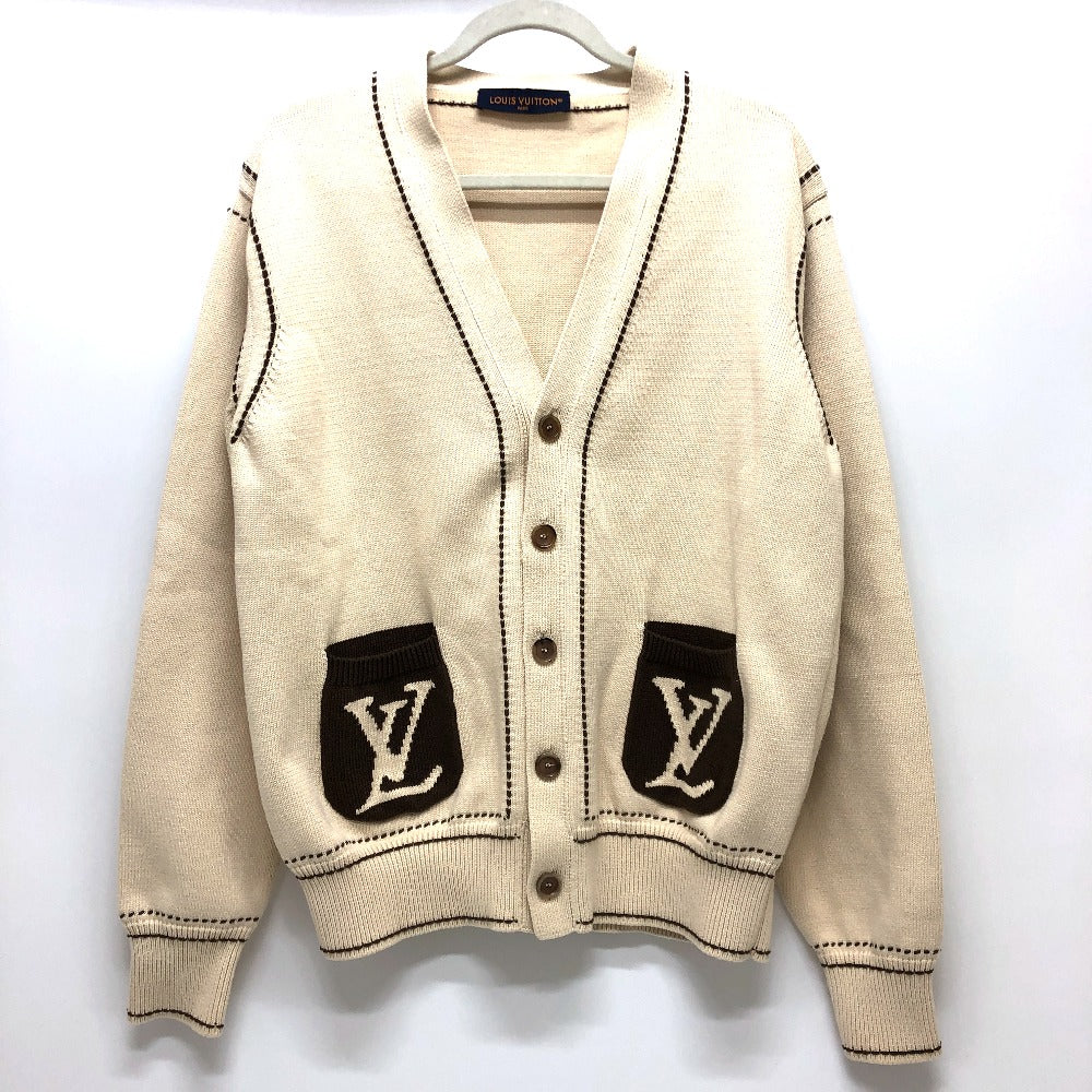 LOUIS VUITTON cardigan 1AFPXX cotton beige Signature light LV logo Ｌ