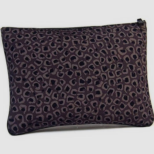 GUCCI Clutch bag Canvas, leather gray business bag Leopard print Women(Unisex) Used