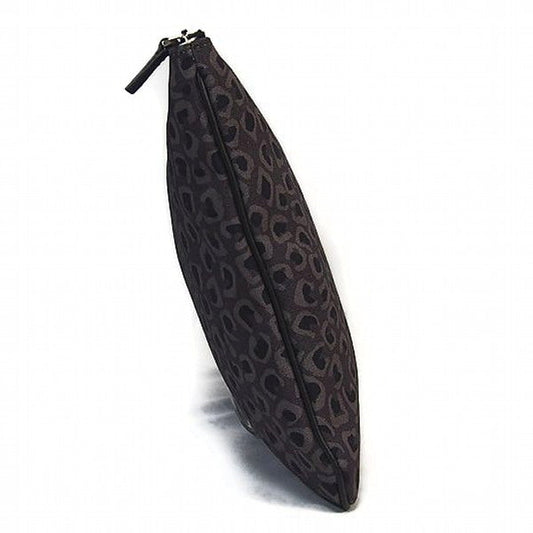 GUCCI Clutch bag Canvas, leather gray business bag Leopard print Women(Unisex) Used