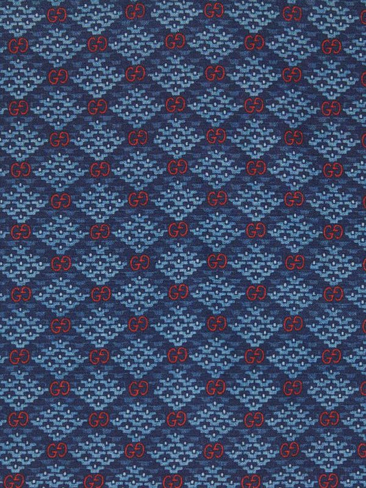 Gucci GG Diamond Pocket Square with Red in Blue