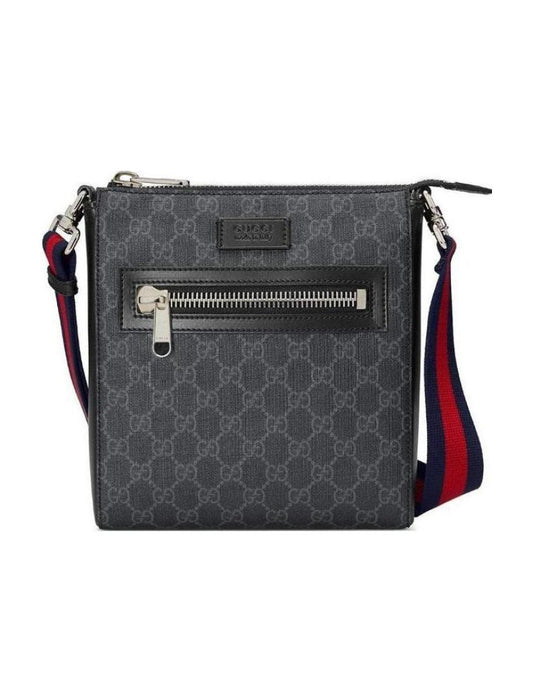 Gucci Black GG Supreme canvas small messenger bag