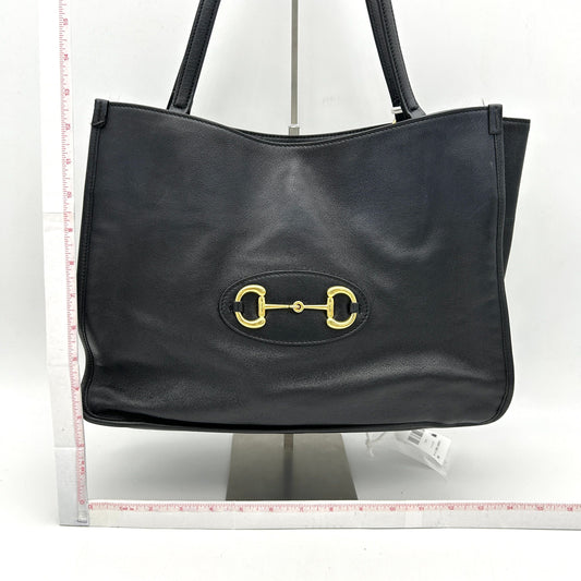 Gucci 1955 Horsebit Horsebit 19 Medium - Black Totes, Handbags LA39077