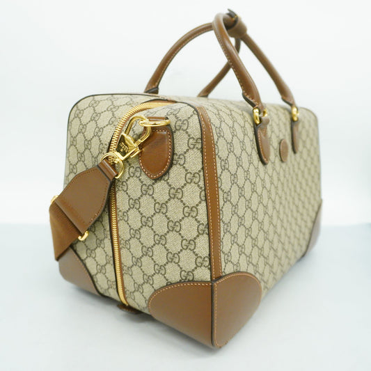GUCCI  Interlocking G 322055 Unisex GG Supreme Boston Bag Beige,Brown