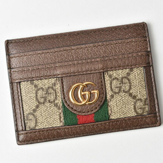 Gucci Card Case Business Holder GUCCI Beige Brown 5523159 96IWG 8745 Ophidia GG Supreme