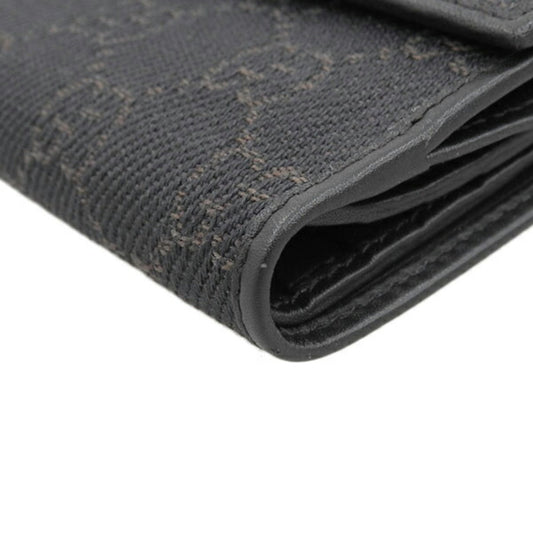 GUCCI Horsebit GG Canvas Bifold Wallet 101604 Black Women's
