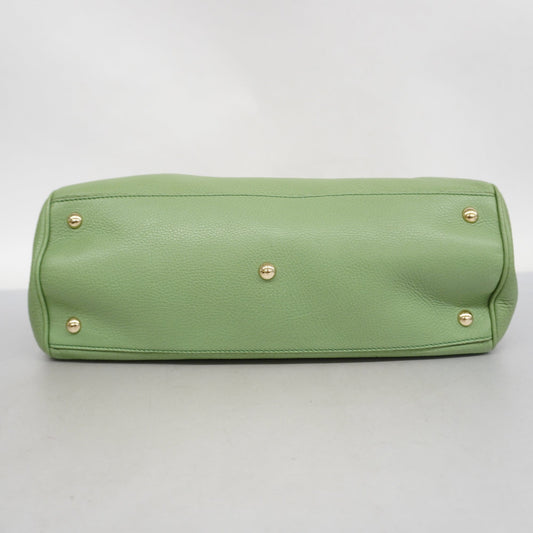 GUCCI  Bamboo 2way Bag 323660 Leather Handbag,Shoulder Bag Light Green