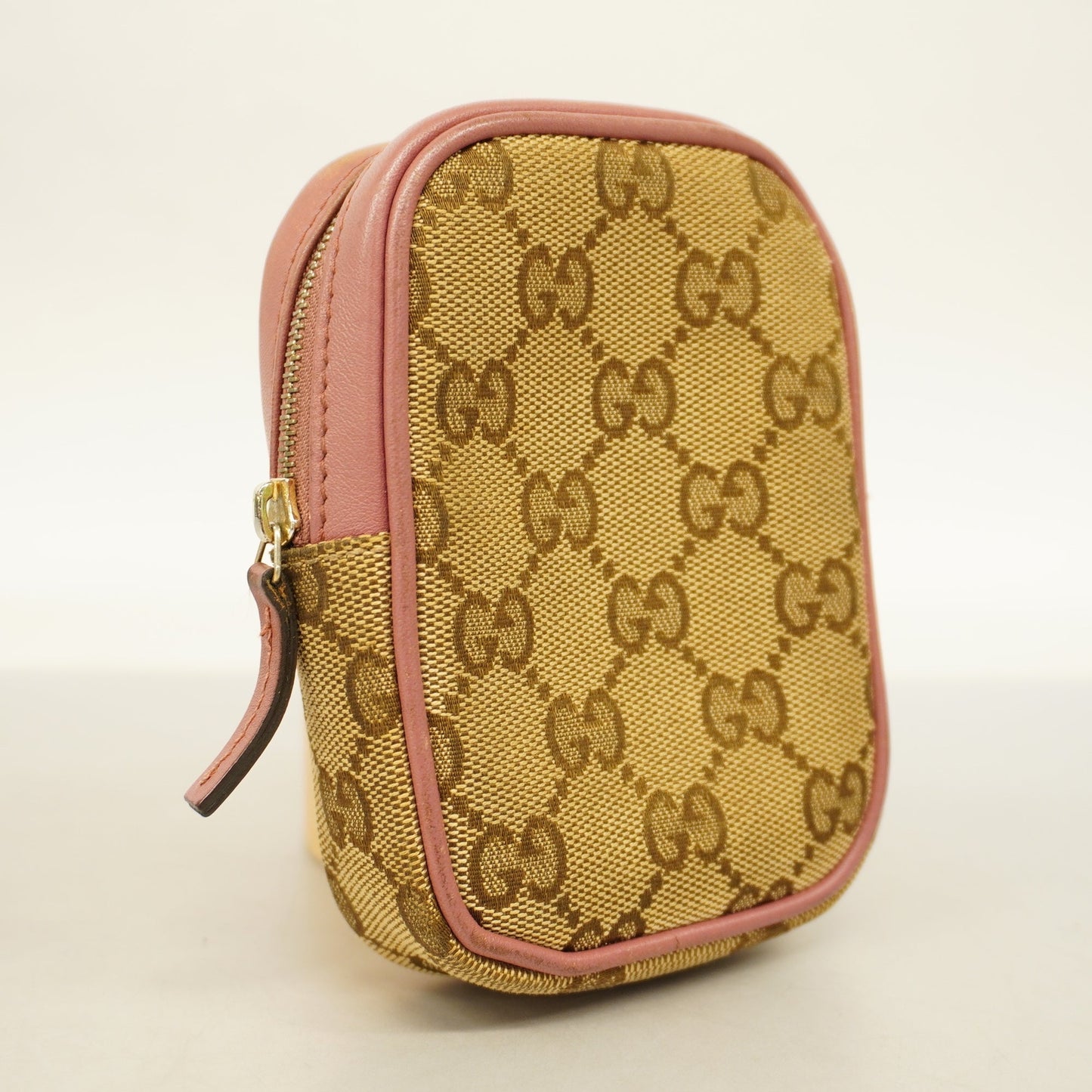 GUCCIAuth  Pouch 548393 Women's GG Canvas,Leather Beige,Pink