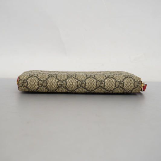 Gucci  Mystic Cat 499382 Gold Hardware Women's GG Supreme,Leather Wallet
