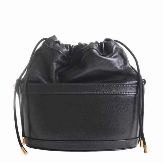 Gucci horsebit leather bucket bag shoulder black