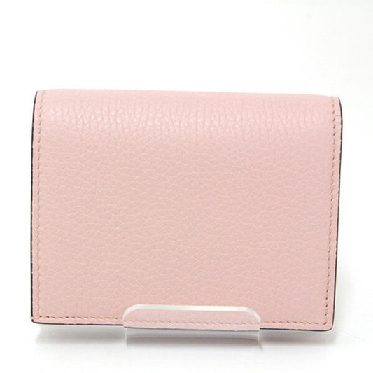 Gucci Animalier Bee Leather Card Case Light Pink 460185 Bi-Fold Mini Wallet Compact