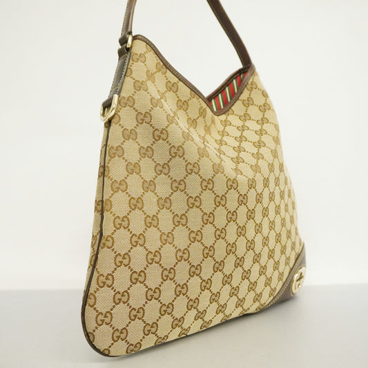 GUCCI  GG Canvas 169947 Women's GG Canvas,Leather Tote Bag Beige