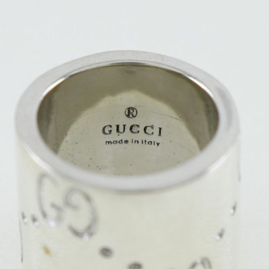 GUCCI Icon Ring Pendant Top K18 White Gold Made in Italy ring Unisex