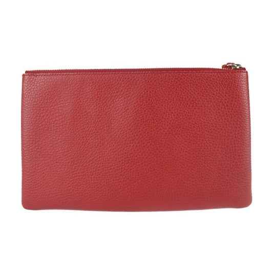 Gucci Bamboo Clutch Bag 449652 Leather Red Tassel Second