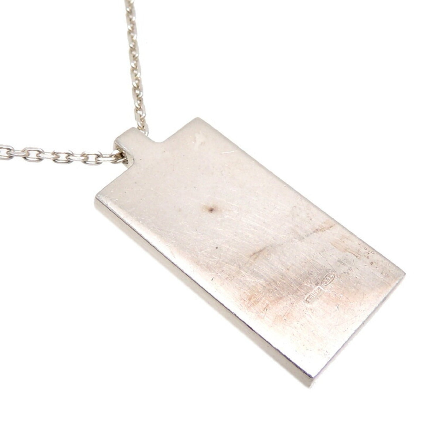 Gucci SV925 Plate Pendant Women's Men's Necklace Silver 925