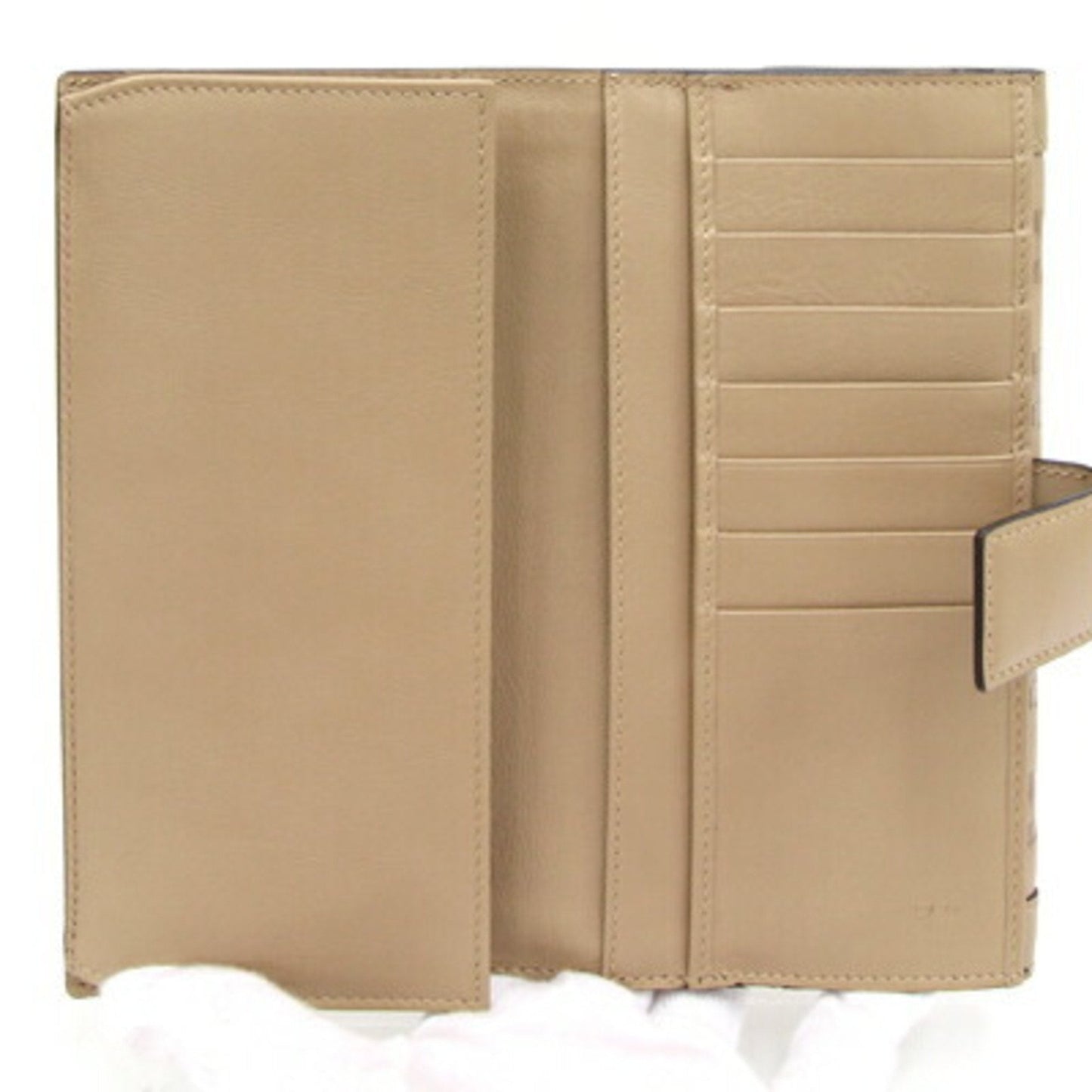 GUCCI W Long Wallet Horsebit 231839 Beige Leather Jackie Ladies
