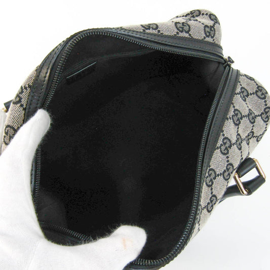 Gucci GG Canvas 272375 Women's Leather,Canvas HandBag Black,Gray