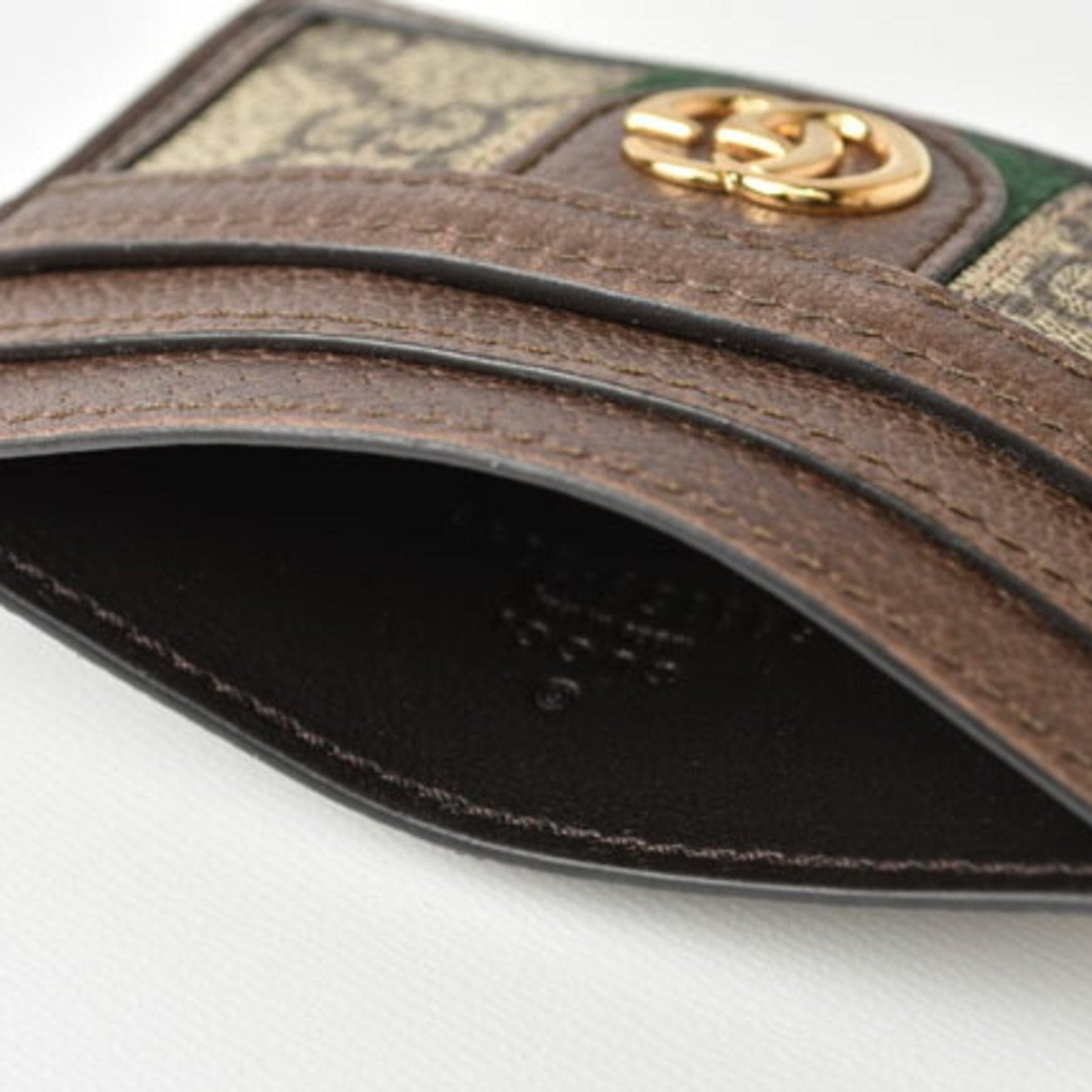 Gucci Card Case Business Holder GUCCI Beige Brown 5523159 96IWG 8745 Ophidia GG Supreme