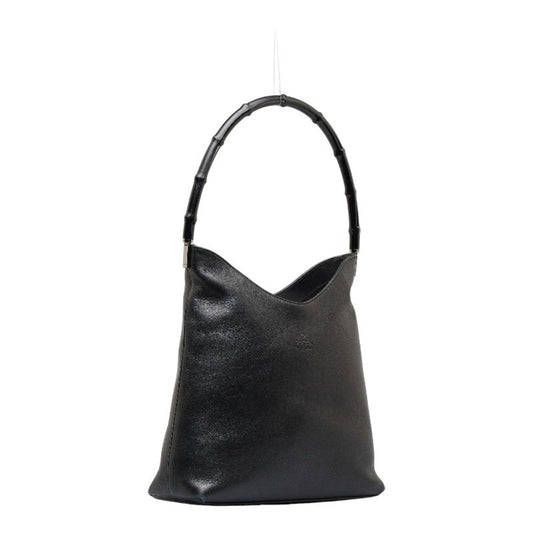 GUCCI Bamboo One Shoulder Bag 001 3244 Black Leather Women's