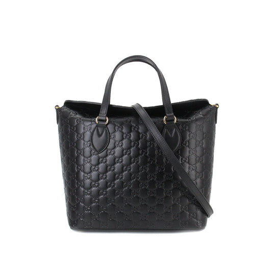 Gucci Guccisima 2way tote shoulder bag leather black 428226 Guccissima Bag
