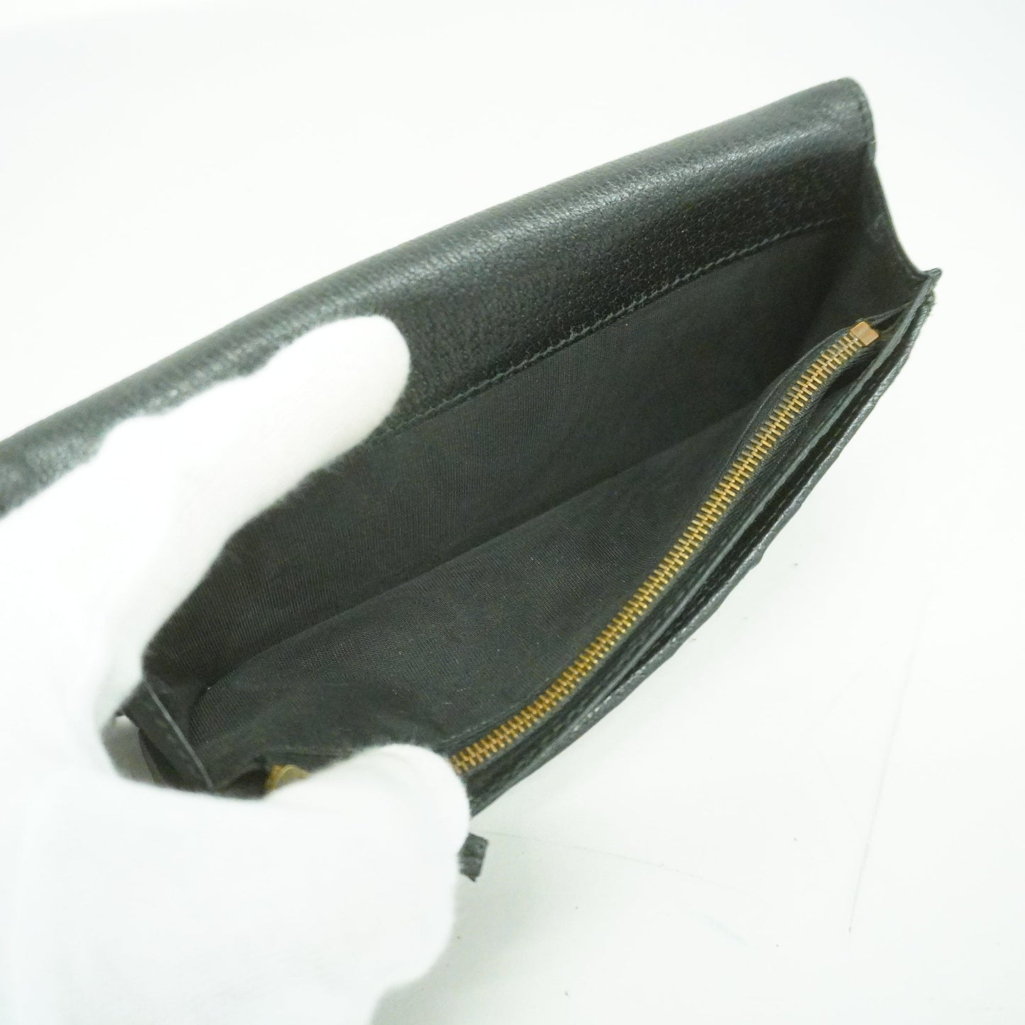 GUCCIAuth  GG Marmont 428740 Women's Leather Long Wallet [bi-fold] Black