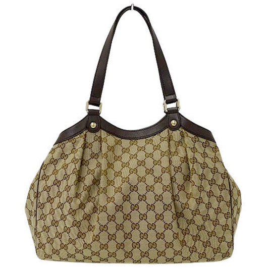 Gucci Bag Ladies Tote Shoulder GG Canvas Brown Beige 388919