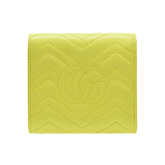 Gucci Bifold Wallet Double G Leather Yellow Women's 598629
