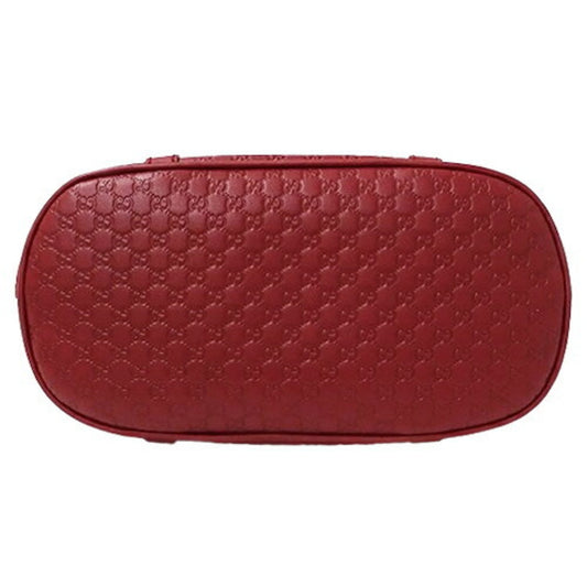 GUCCI Bag Women's Handbag Shoulder 2way Micro GG Shima Leather Red Crossbody