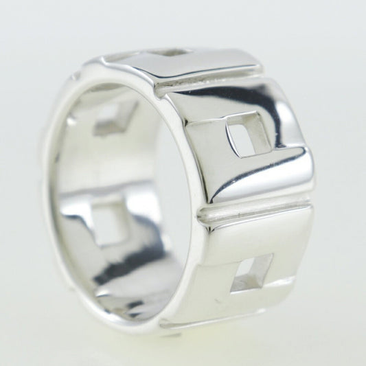 GUCCI G Logo Size 18.5 Ring Wide Silver 925 Made in Italy logo Men's