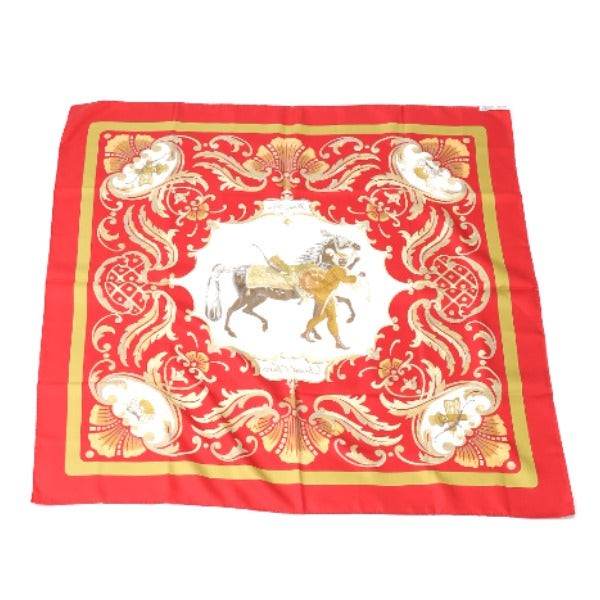 HERMES scarf silk yellow SPRINGS scarf Carre90 Women Used