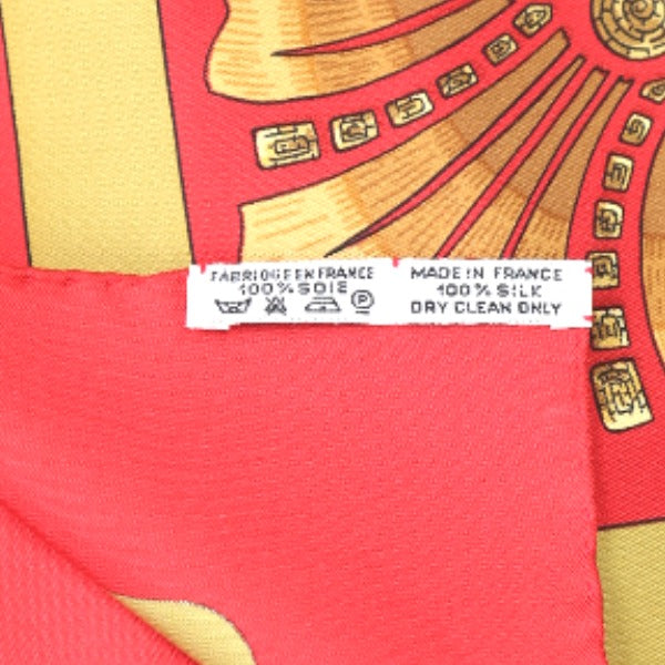 HERMES scarf silk yellow SPRINGS scarf Carre90 Women Used