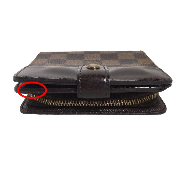 LOUIS VUITTON Bifold Wallet N61668 Damier canvas Brown Wallet with pocket zipper for cards Damier Compact zip unisex(Unisex) Used