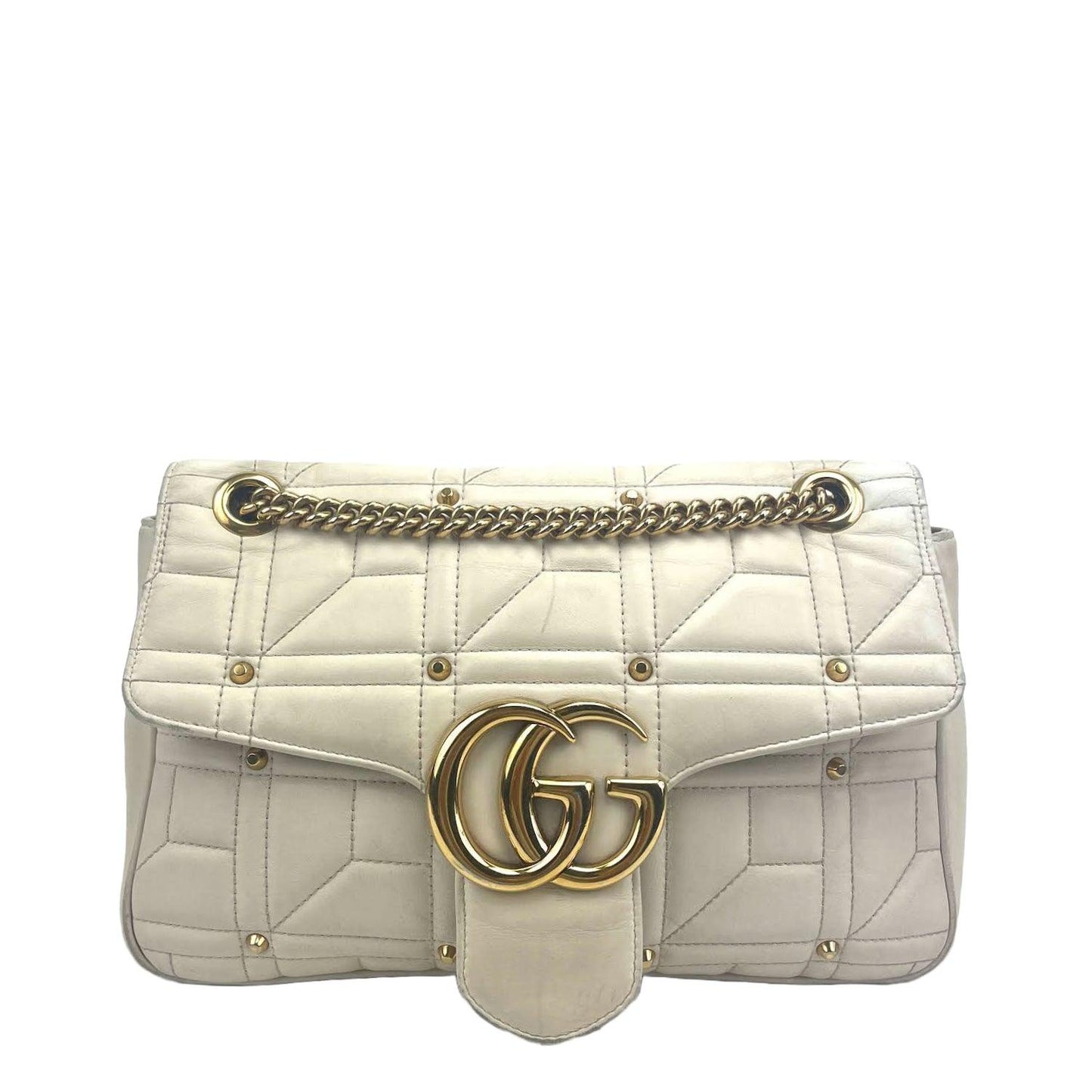 Gucci  GG Marmont Flap Bag Studded Matelasse  - OUTLET ITEM FINAL SALE