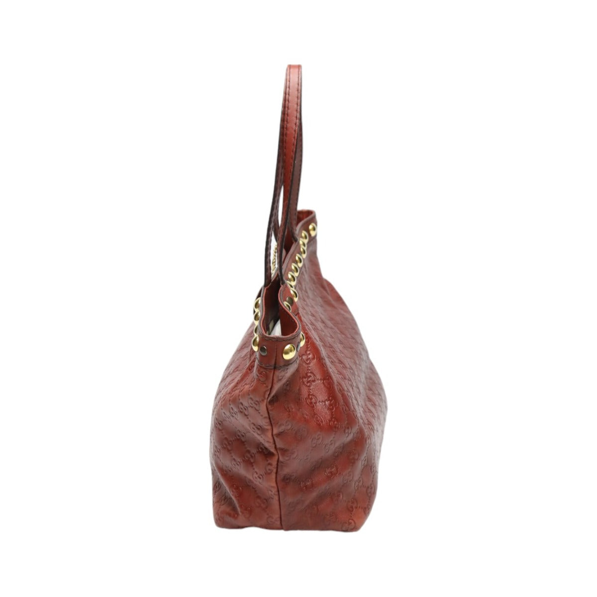 GUCCI Tote Bag 207291 leather Red Handbag Guccisima 207291 Women Used