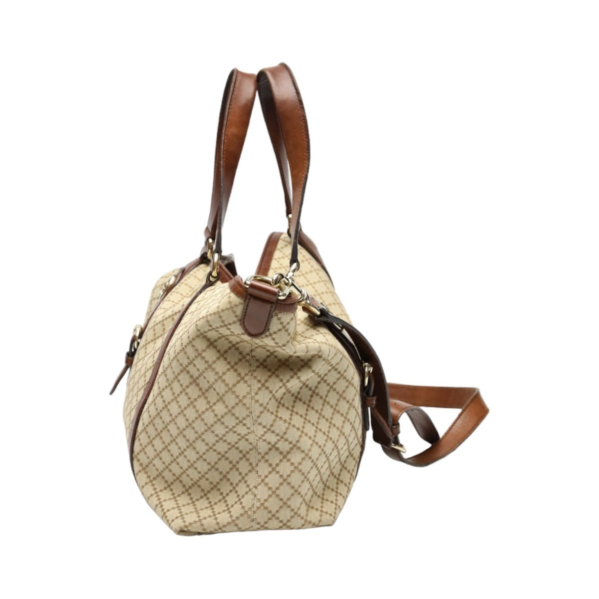 GUCCI Tote Bag 282346 canvas Antique brown 2WAYShoulder Bag Diamante Women Used