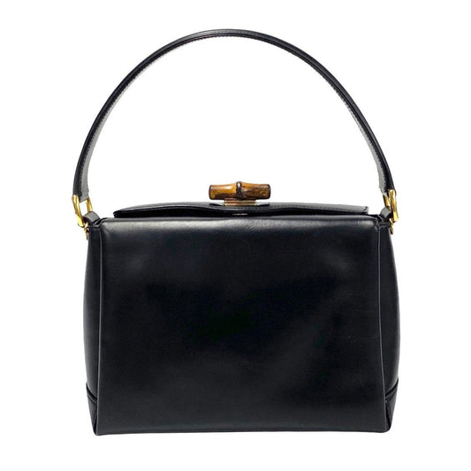 GUCCI Handbag leather black Bamboo