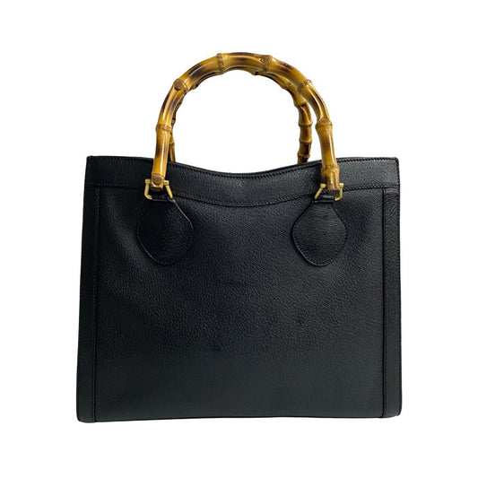 GUCCI Handbag leather black Bamboo