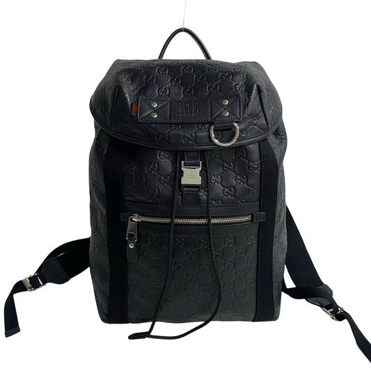GUCCI Backpack leather black Sherry line