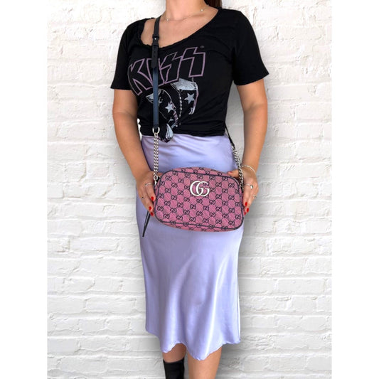 Gucci Bag GG Canvas Small Marmont Matelassé Crossbody Bag