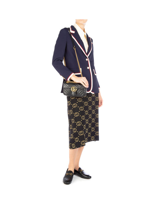 Gucci Black GG Marmont Series Mini Shoulder Bag