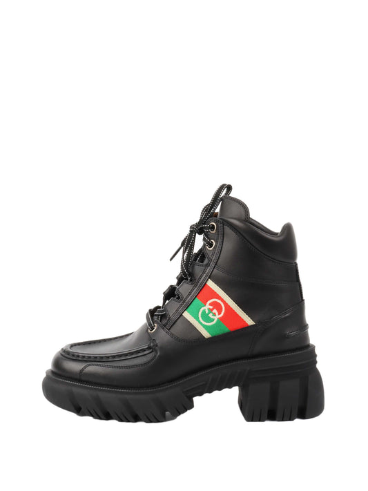 Gucci Black Interlocking GG Ankle Boots.