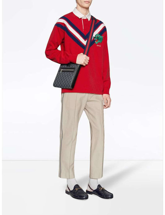 Gucci Black GG Supreme canvas small messenger bag