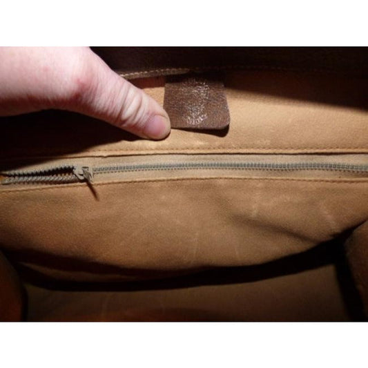 Gucci Large Logo Print Satcheldesigner Purses Shades Of Brown With Red And Green Coated Canvas And L